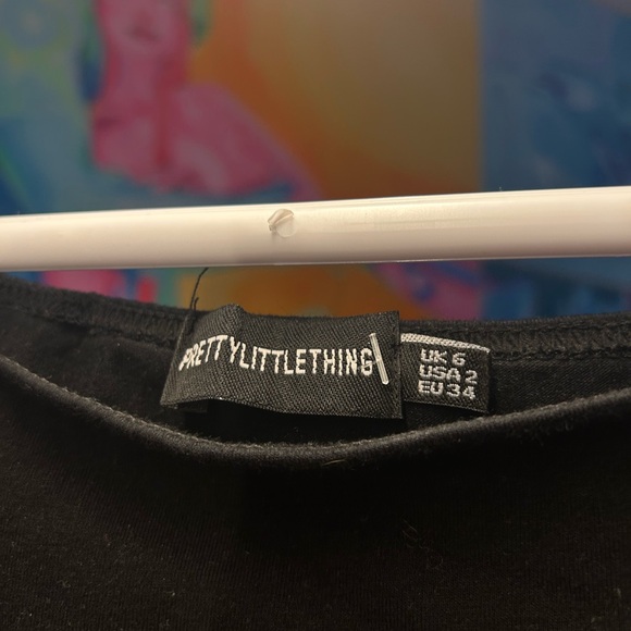 PRETTY LITTLE THING Black Off-Shoulder Romper - Picture 2 of 3